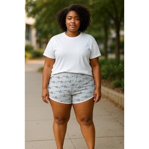 Women's Pink Floyd Pajama Shorts Size‎ 3XL Gray Casual Comfy Shorts